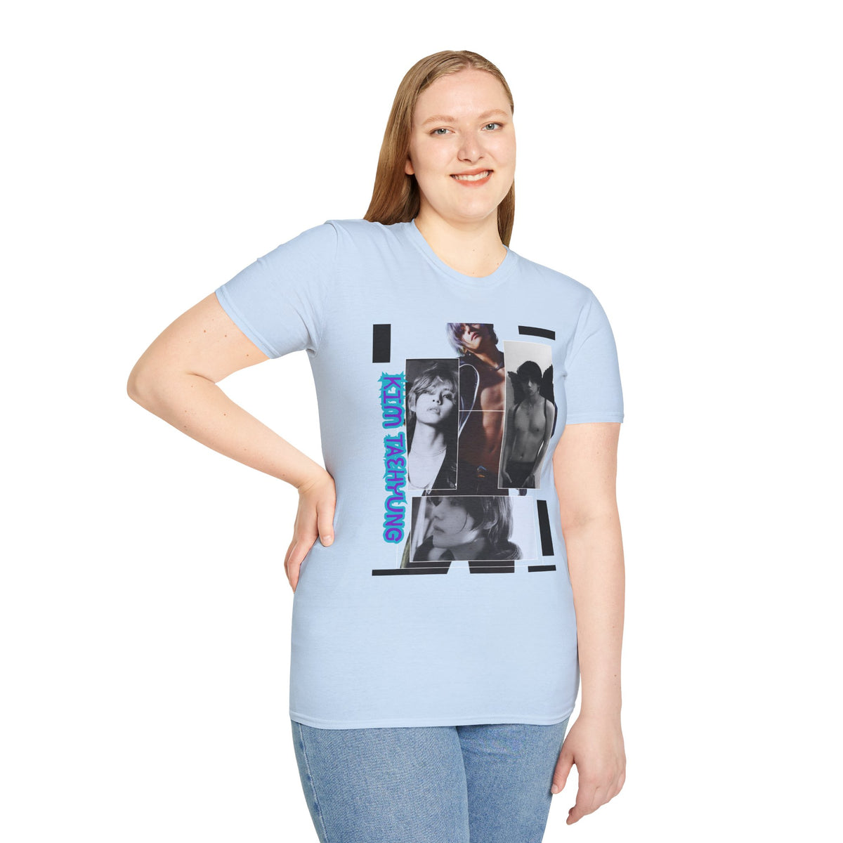 V Photo Collage Tee — Retro K-Pop Inspired Graphic T-Shirt