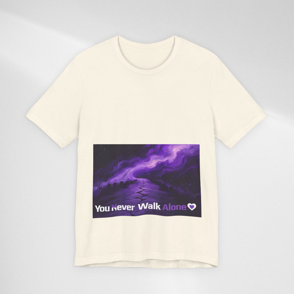 You Never Walk Alone Tee — Purple Nebula Graphic T-Shirt