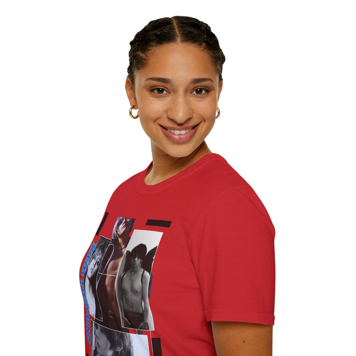 V Photo Collage Tee — Retro K-Pop Inspired Graphic T-Shirt
