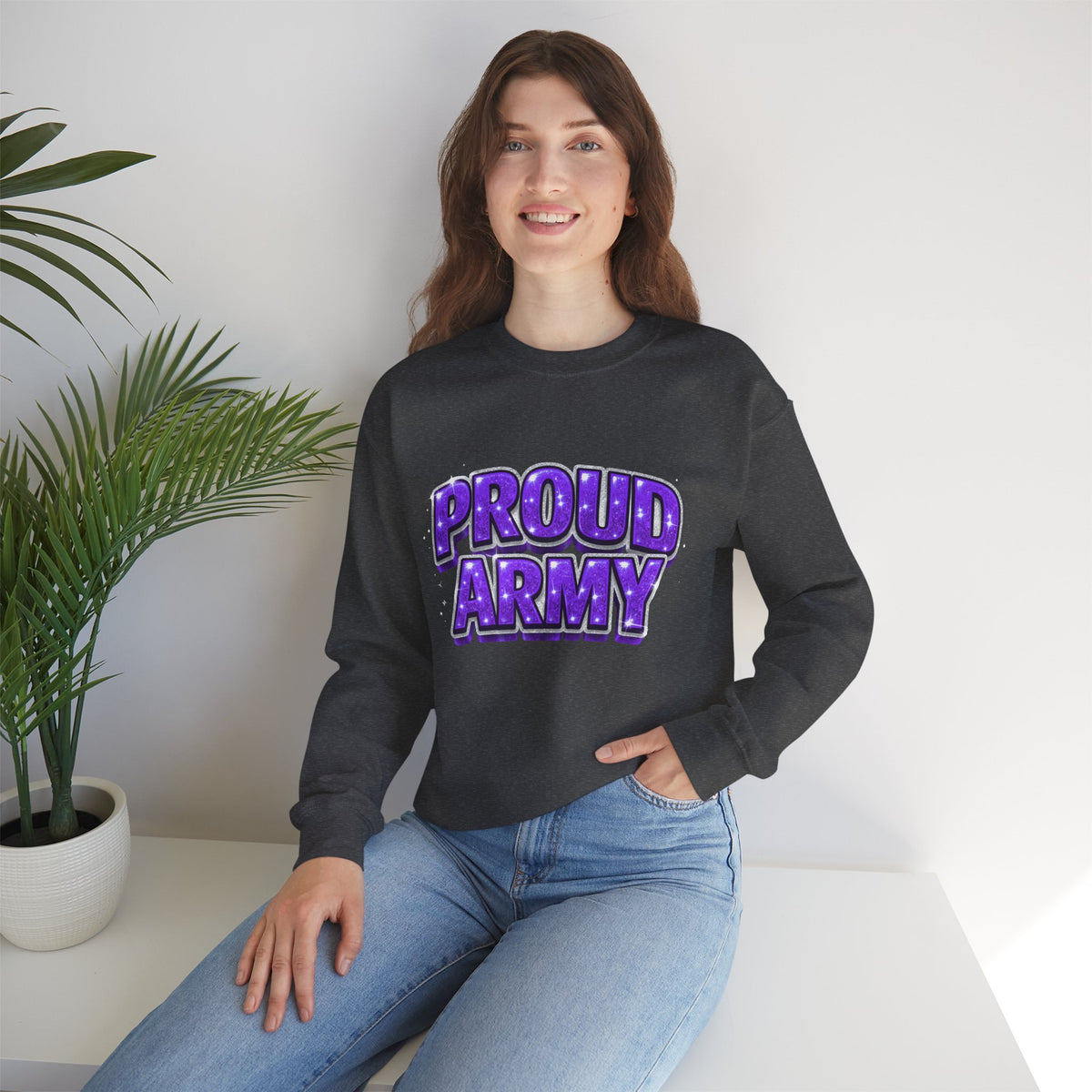 Proud Army Crewneck Sweatshirt — Support Pullover