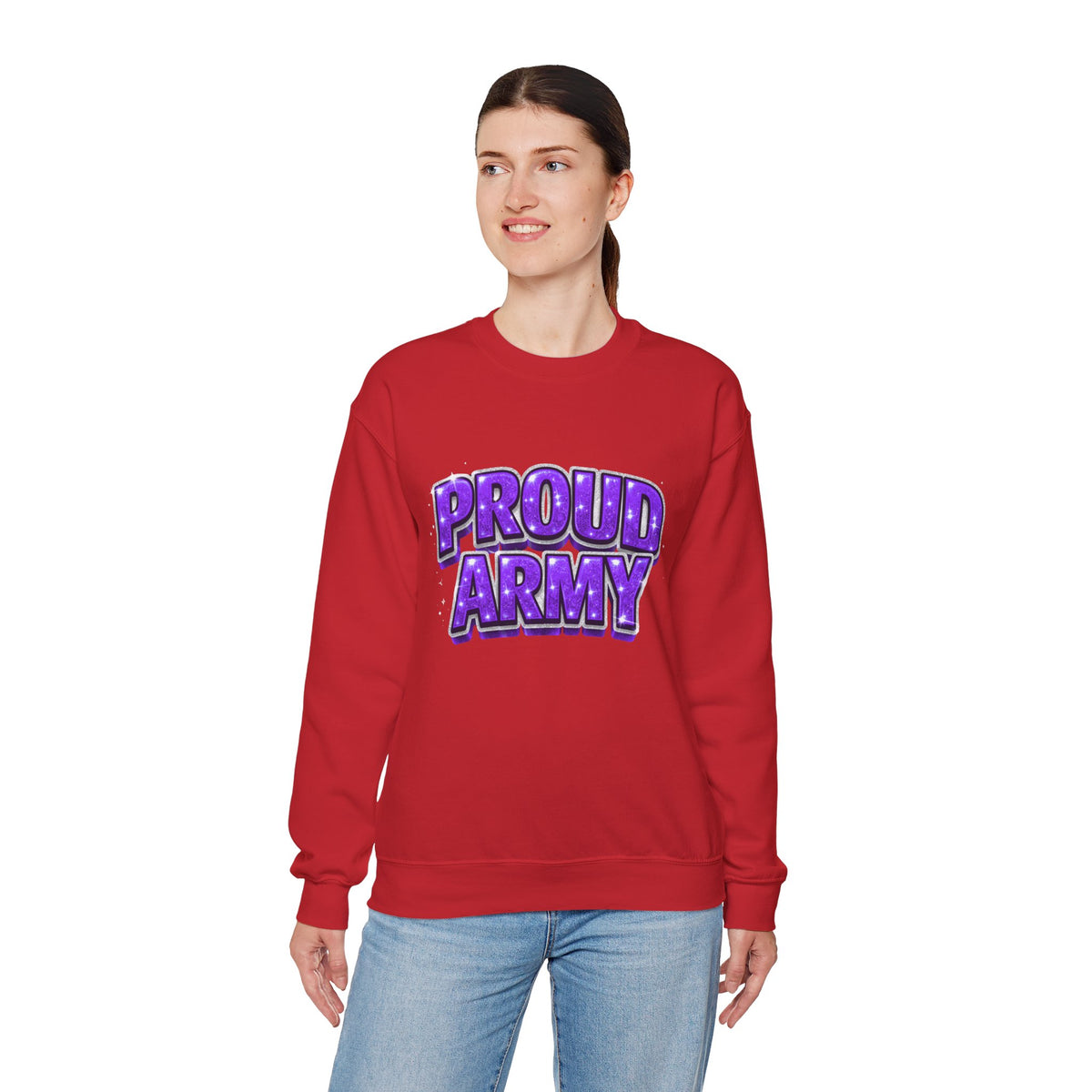 Proud Army Crewneck Sweatshirt — Support Pullover