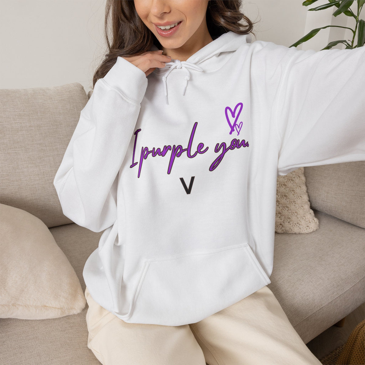 I Purple You Hoodie — K-Pop BTS Inspired Heart Script Sweatshirt