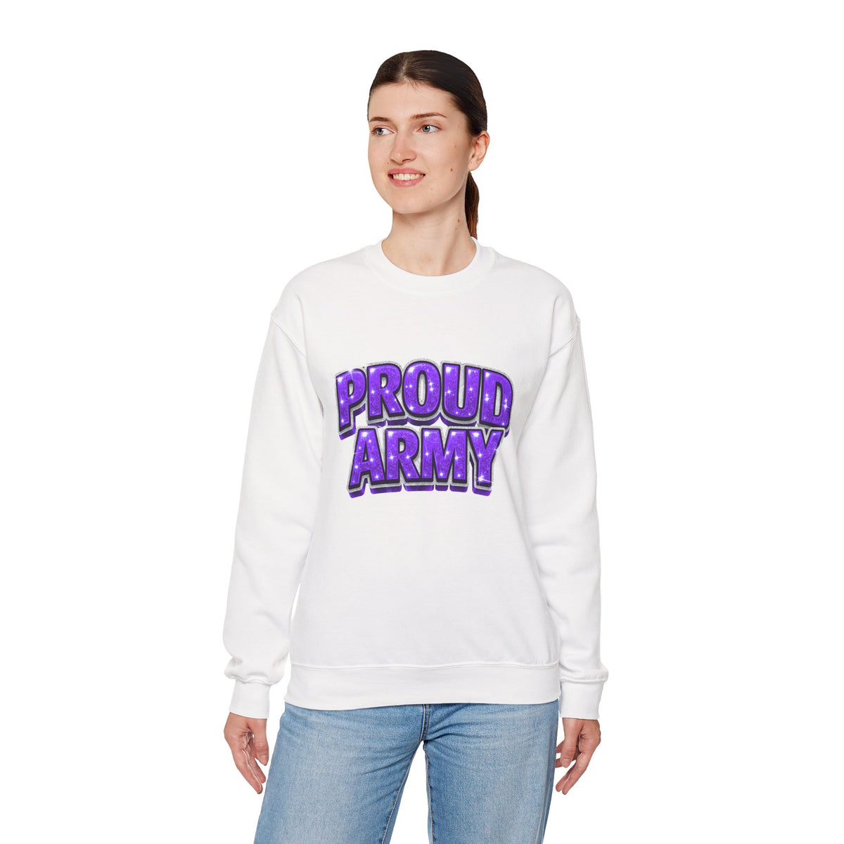 Proud Army Crewneck Sweatshirt — Support Pullover