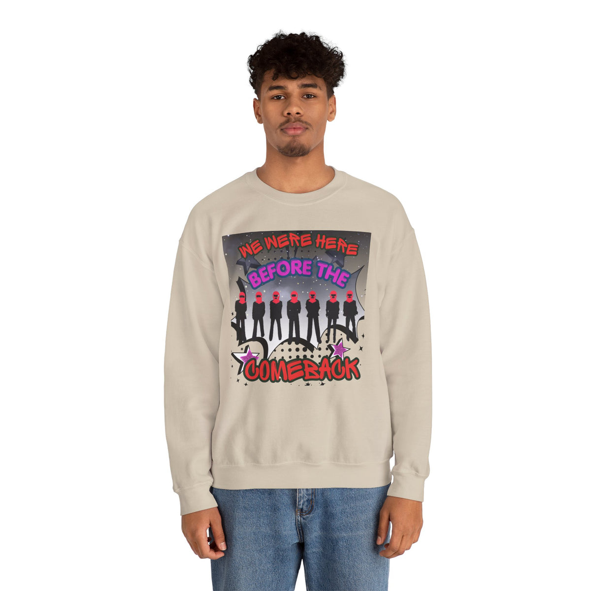 Crewneck Sweatshirt — BTS  the Comeback” Retro Pop Graphic