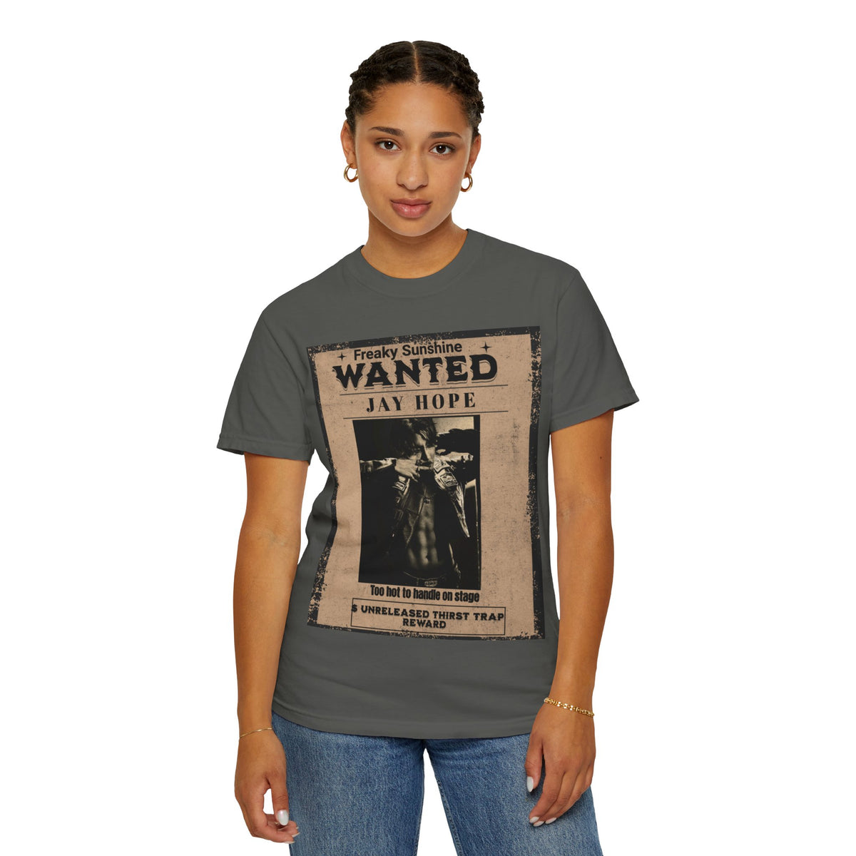 Wanted Poster Graphic T-Shirt — "Freaky Sunshine: Jay Hope" Vintage Style