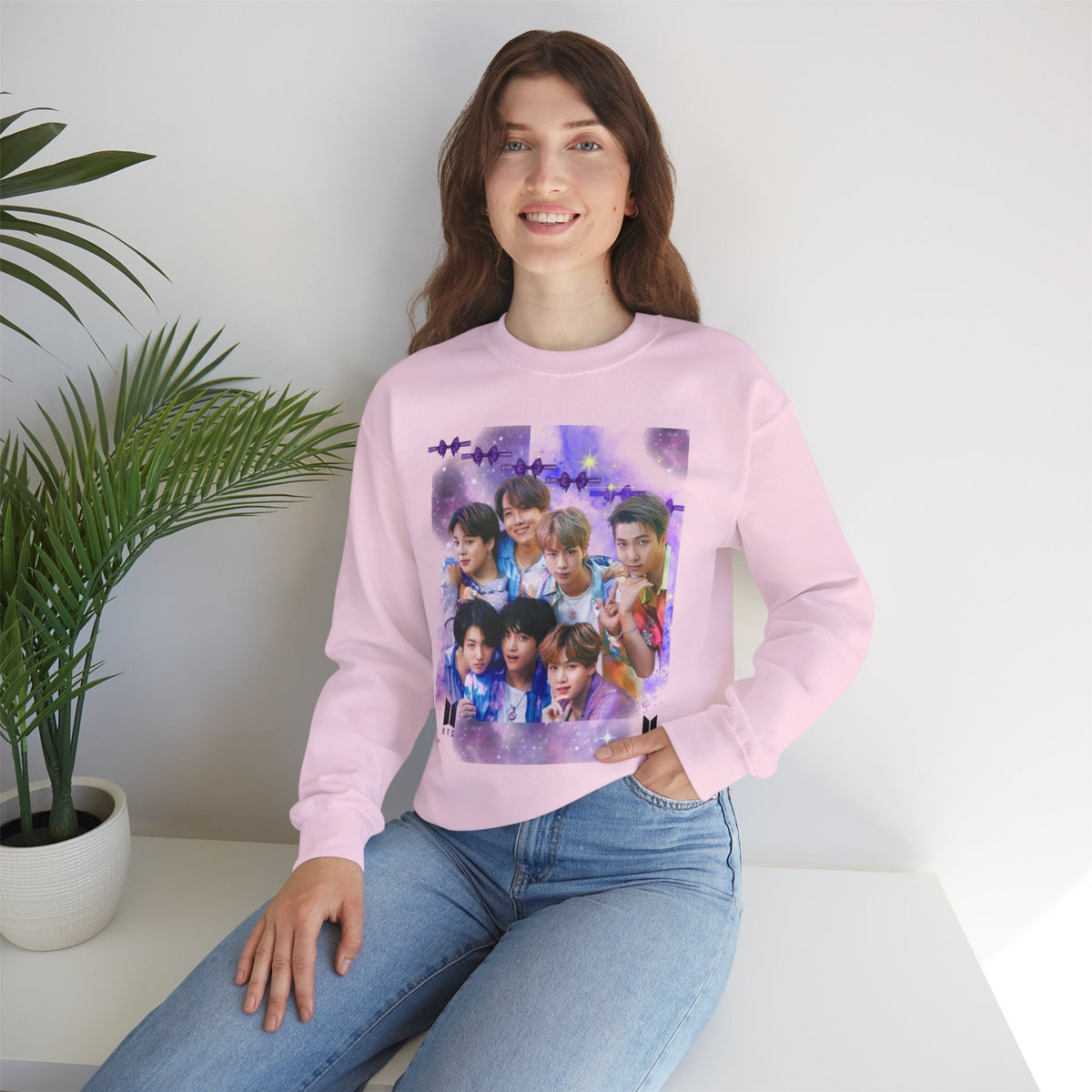 BTS Group Photo Crewneck Sweatshirt — Purple Star Aesthetic