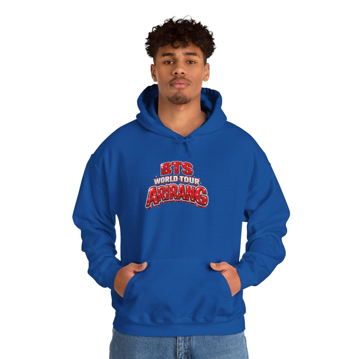 BTS Hoodie — "World Tour ARMY" Retro Red Graphic Pullover