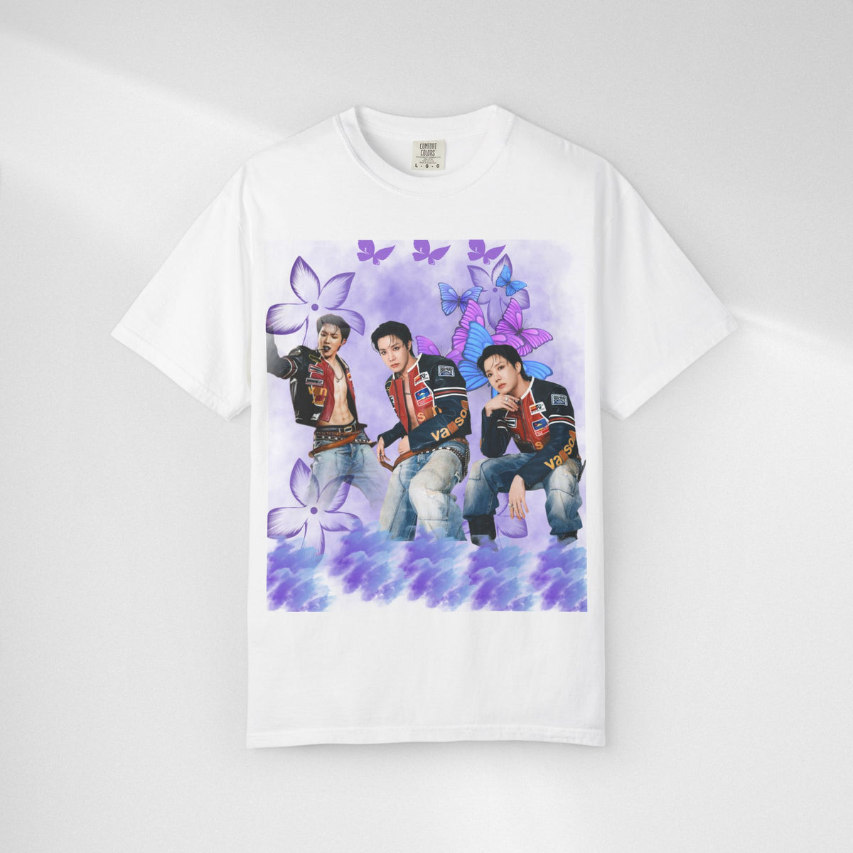 JHOPE Graphic T-Shirt — Purple Floral Portrait Tee