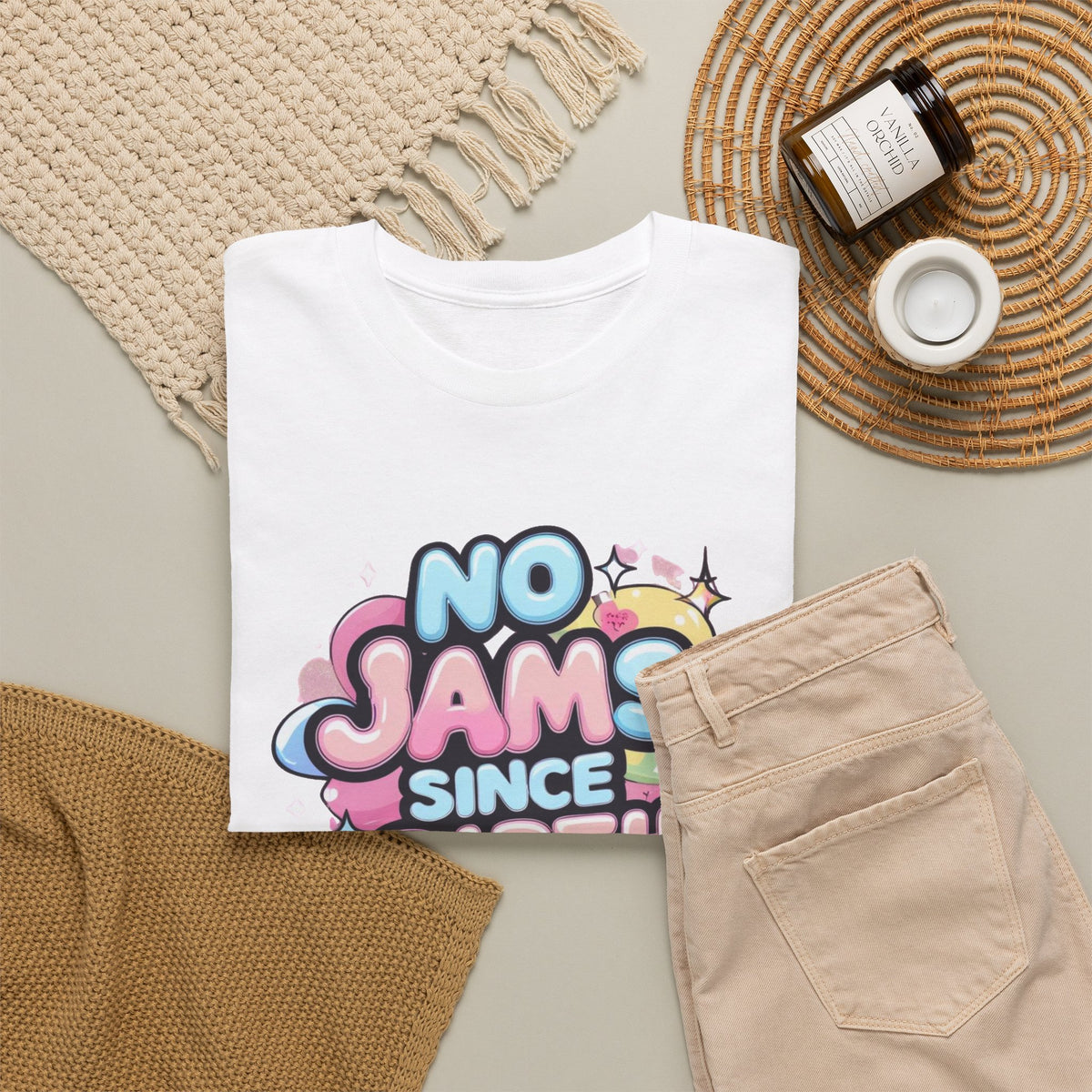 No Jams Since Birth T-Shirt — Cute Pastel Graphic Tee