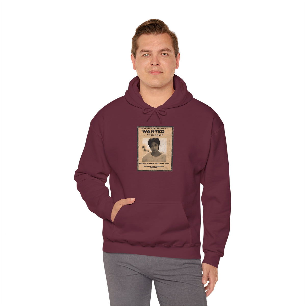 Wanted Namjoon Poster Hoodie — Vintage Photograph Graphic Sweatshirt