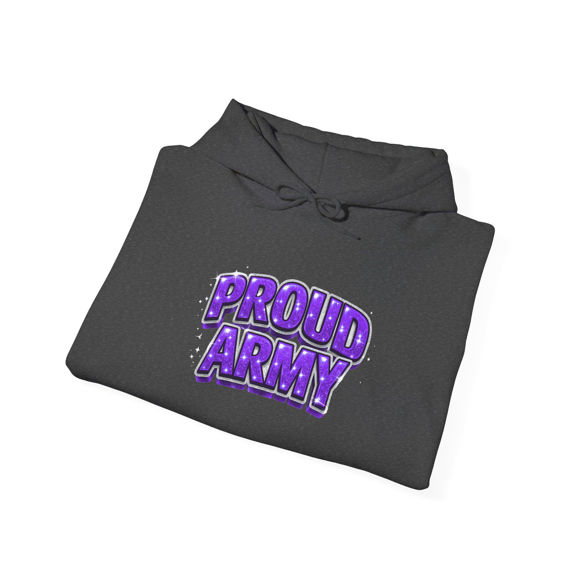 Proud Army Hoodie — Bold Purple Graphic  Pullover
