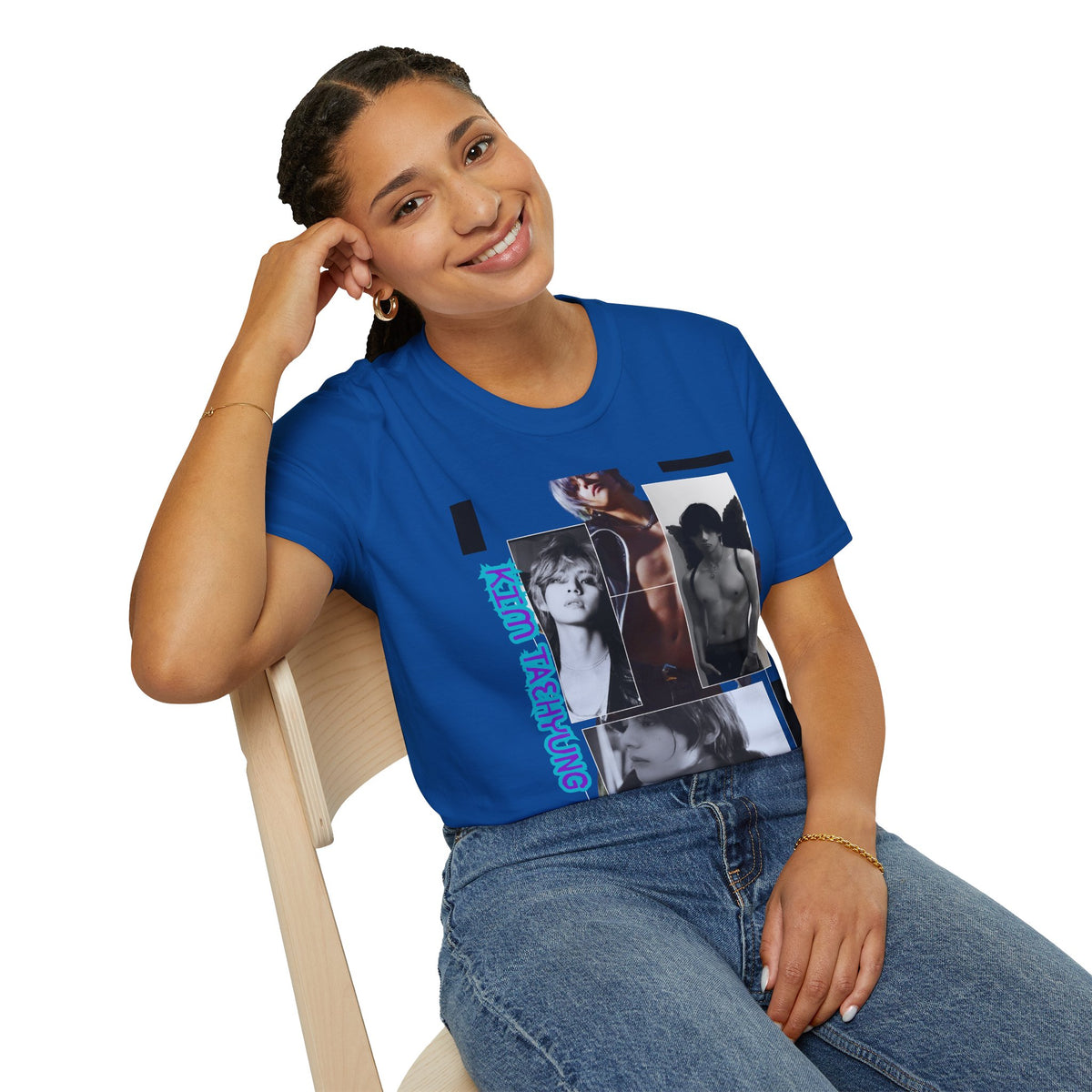 V Photo Collage Tee — Retro K-Pop Inspired Graphic T-Shirt
