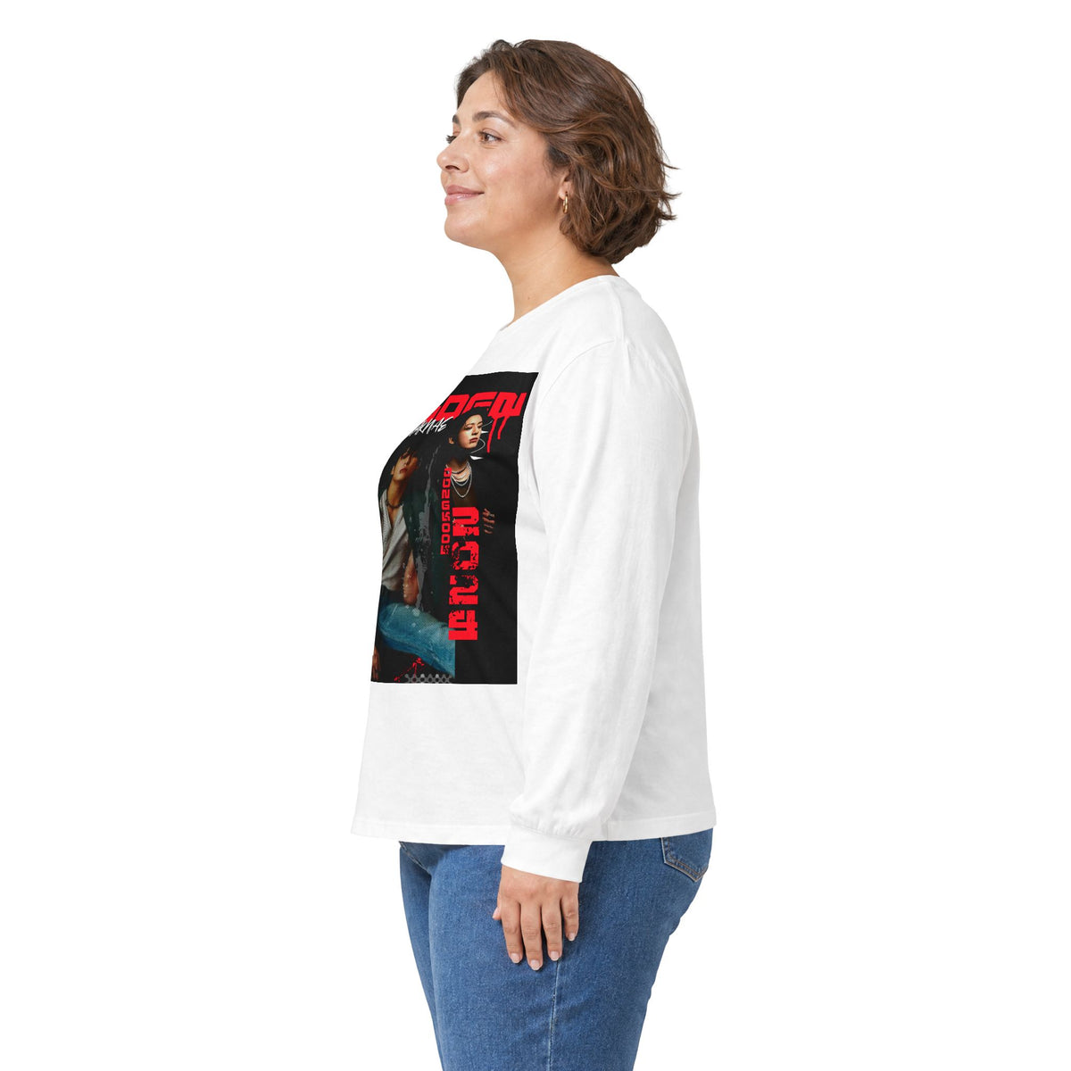 JK Golden Era Long Sleeve Tee — Retro Duo Portrait Graphic