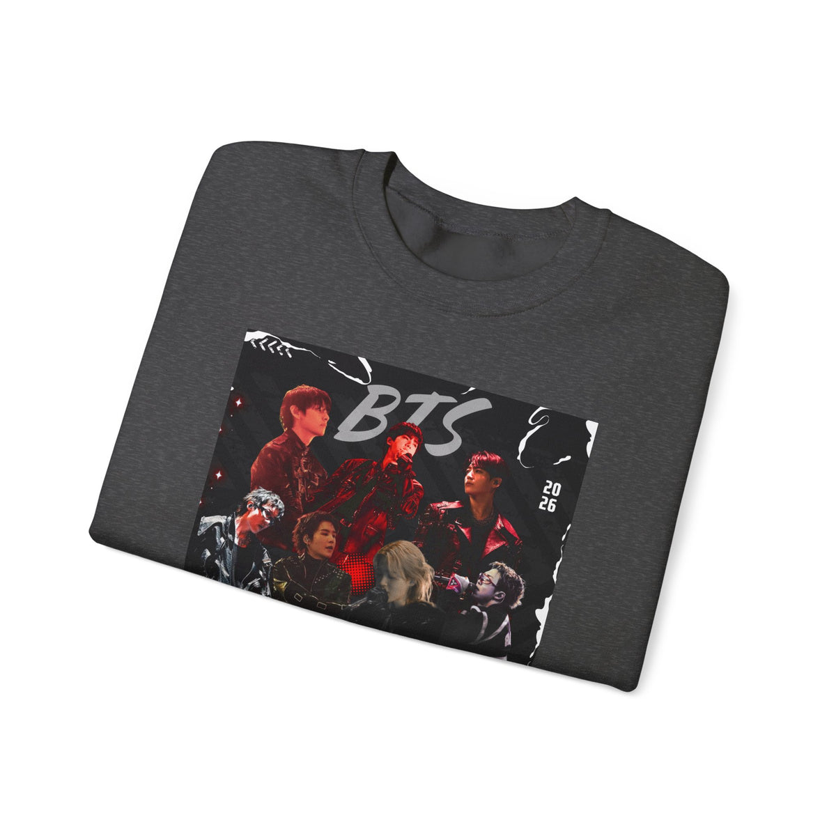 K-Pop Graphic Crewneck Sweatshirt — BTS Aesthetic Fan Design