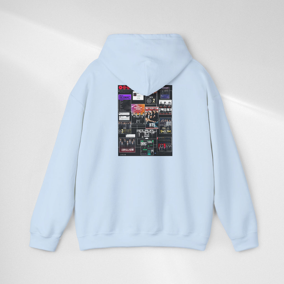 BTS Collage Hoodie — Retro Music Posters Graphic Sweatshirt