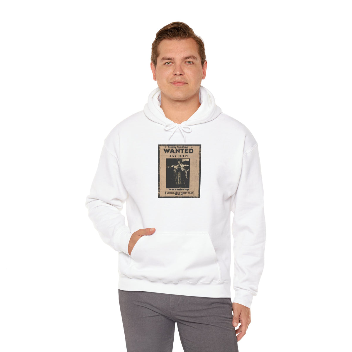 Wanted Poster Hoodie - Vintage 'WANTED: Jay Hope' Graphic Sweatshirt