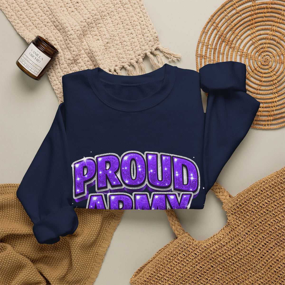 Proud Army Crewneck Sweatshirt — Support Pullover