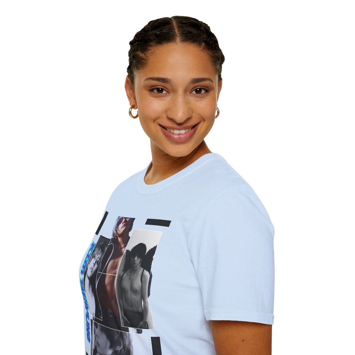 V Photo Collage Tee — Retro K-Pop Inspired Graphic T-Shirt