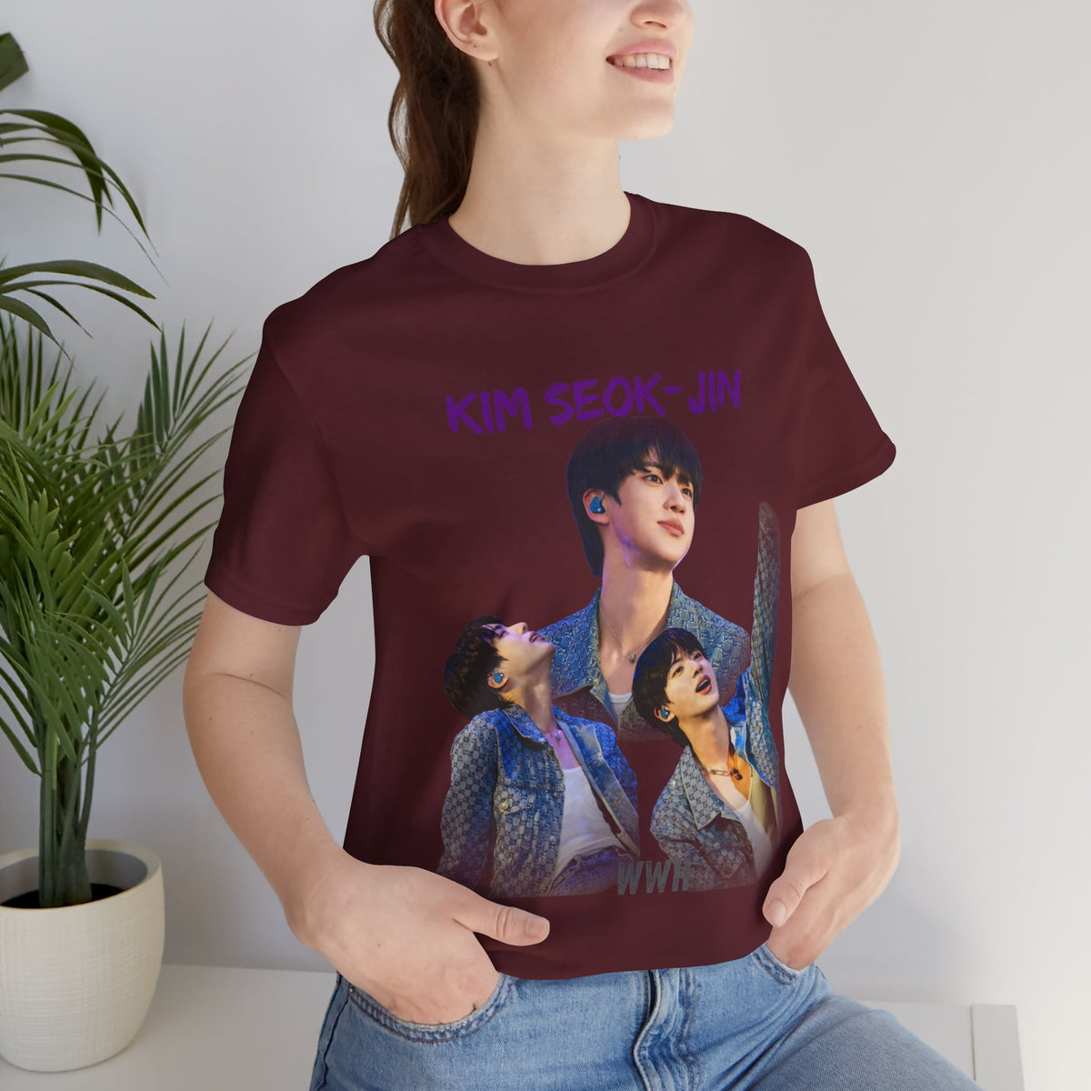 Jin (Kim Seok-jin) Fan Tee — K‑Pop BTS Portrait Graphic T‑Shirt