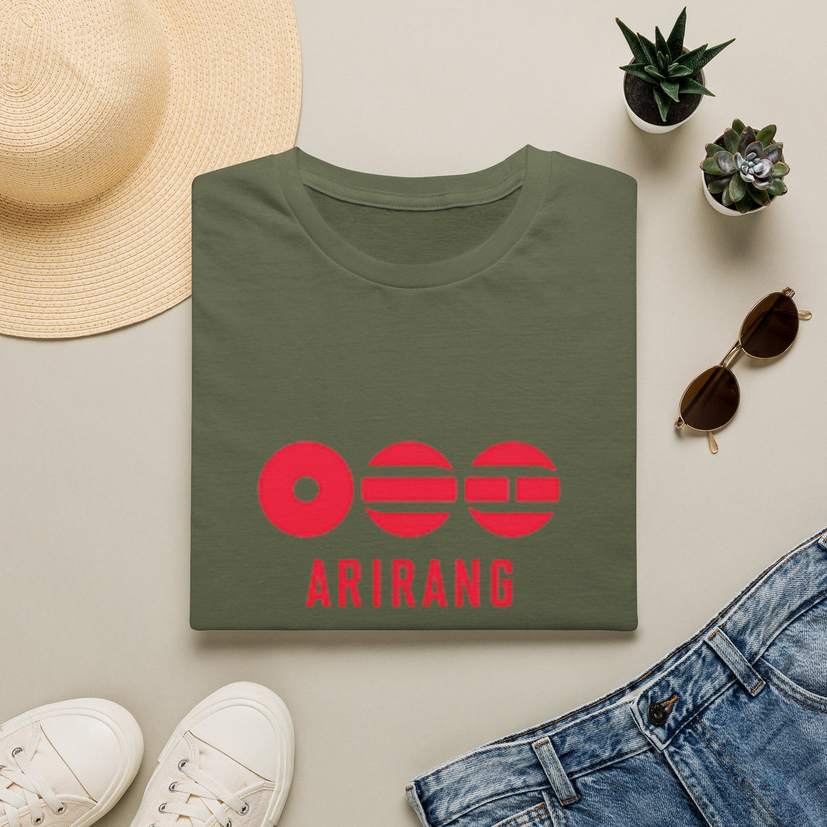 Arirang BTS T-Shirt — Retro Red Logo Tee