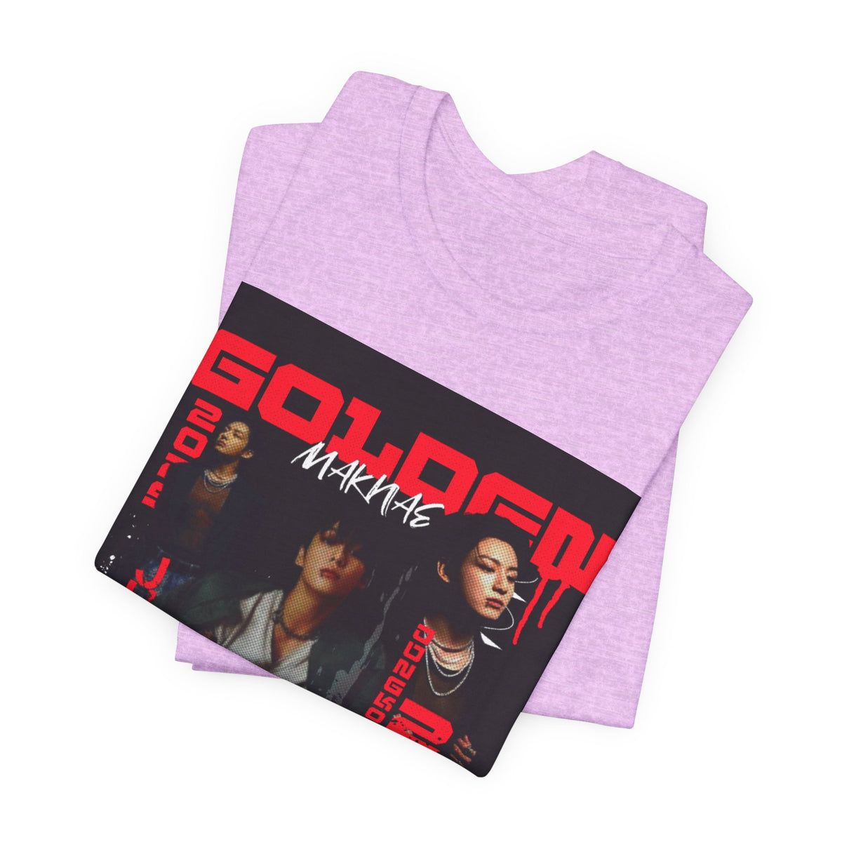 Jungkook Graphic Tee — Golden (Red Text)