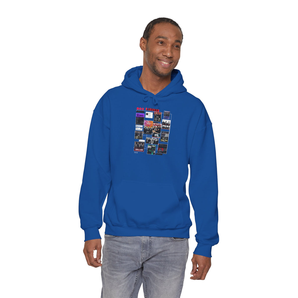 BTS Collage Hoodie — Retro Music Posters Graphic Sweatshirt