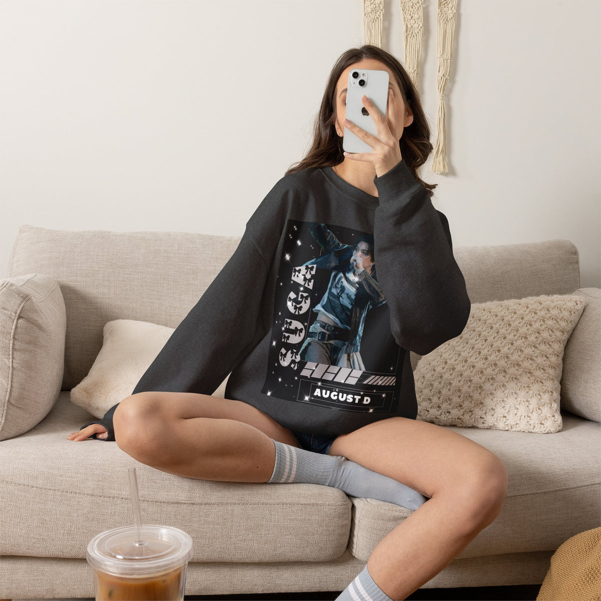 Graphic Crewneck Sweatshirt — "SUGA 93" Music Fan Design