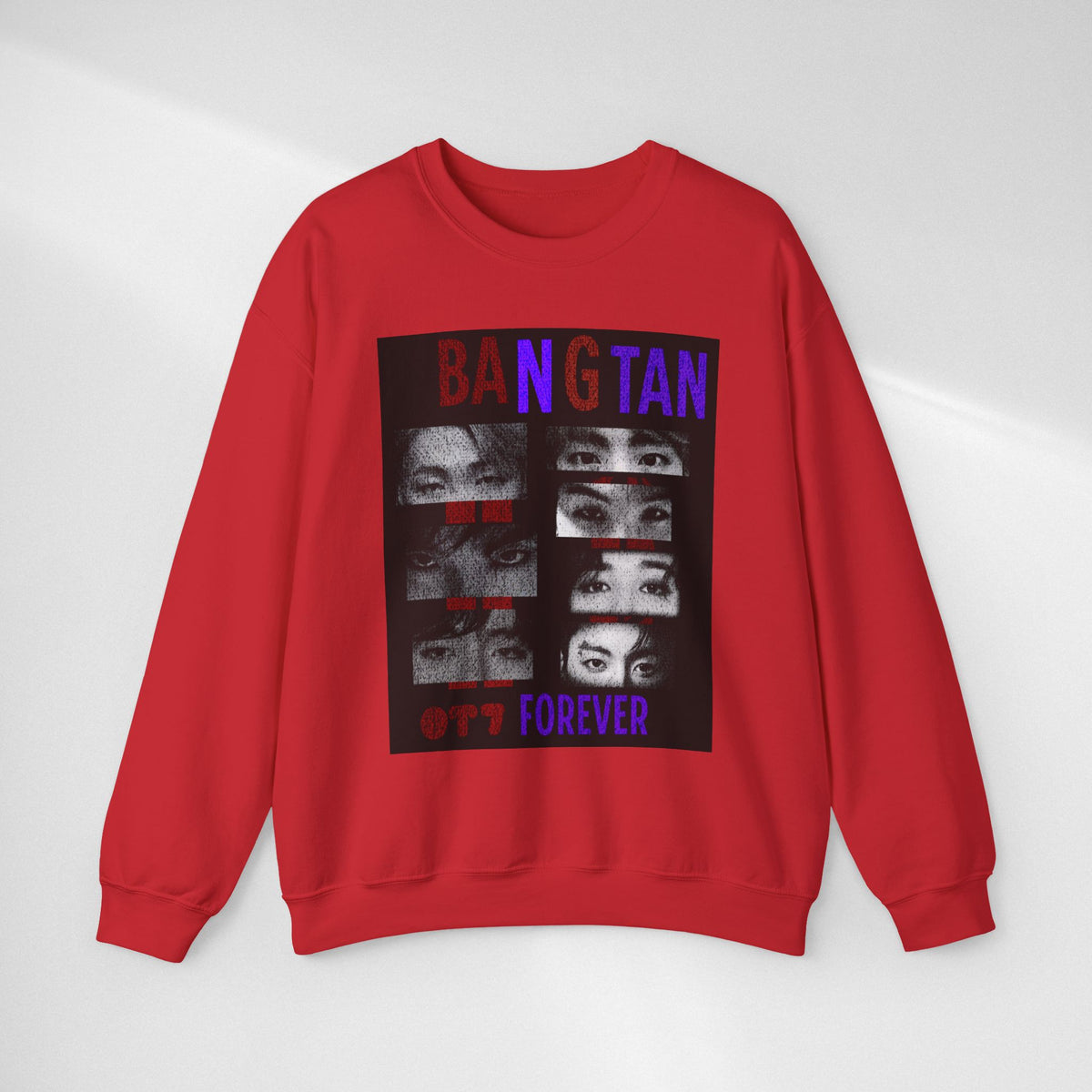 Bangtan Eyes Graphic Sweatshirt — K-Pop Fan Crewneck ("BANGTAN 07 FOREVER")