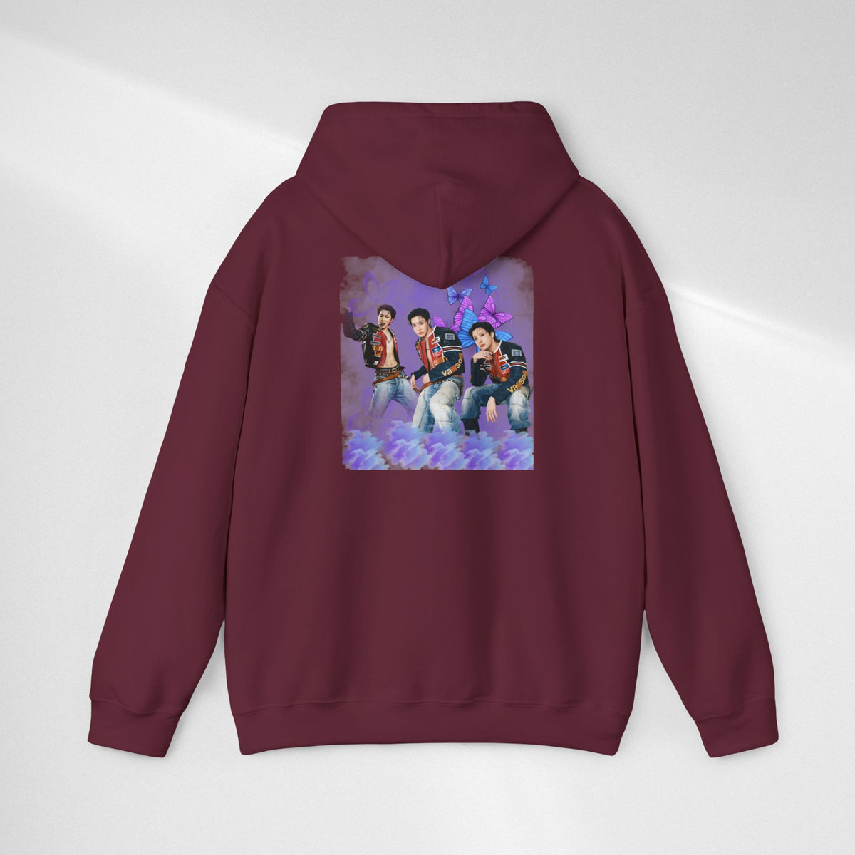 JHOPE Photo Hoodie — Purple Watercolor Floral Crew Sweatshirt
