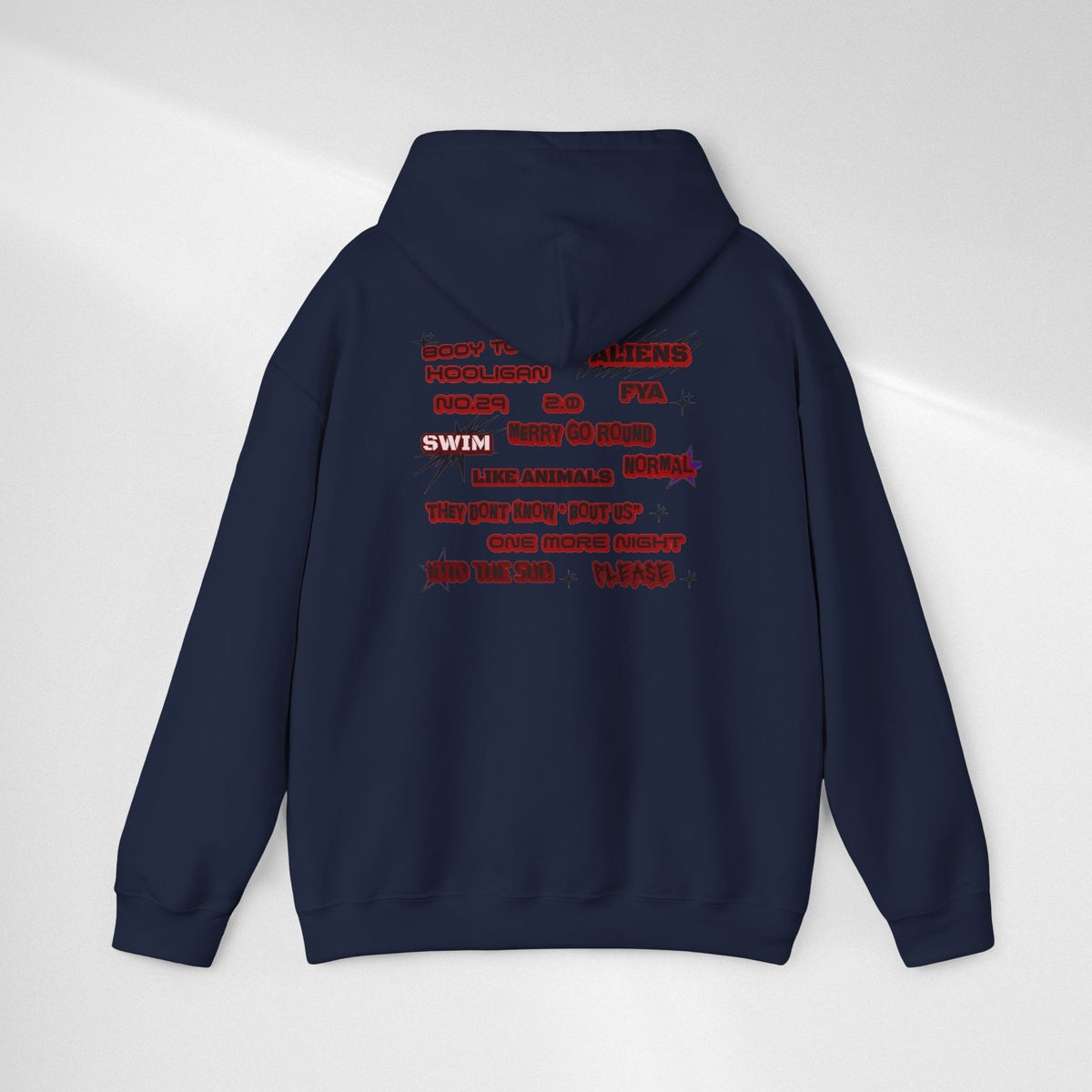BTS Text Graphic Hoodie —  Red Script Sweatshirt