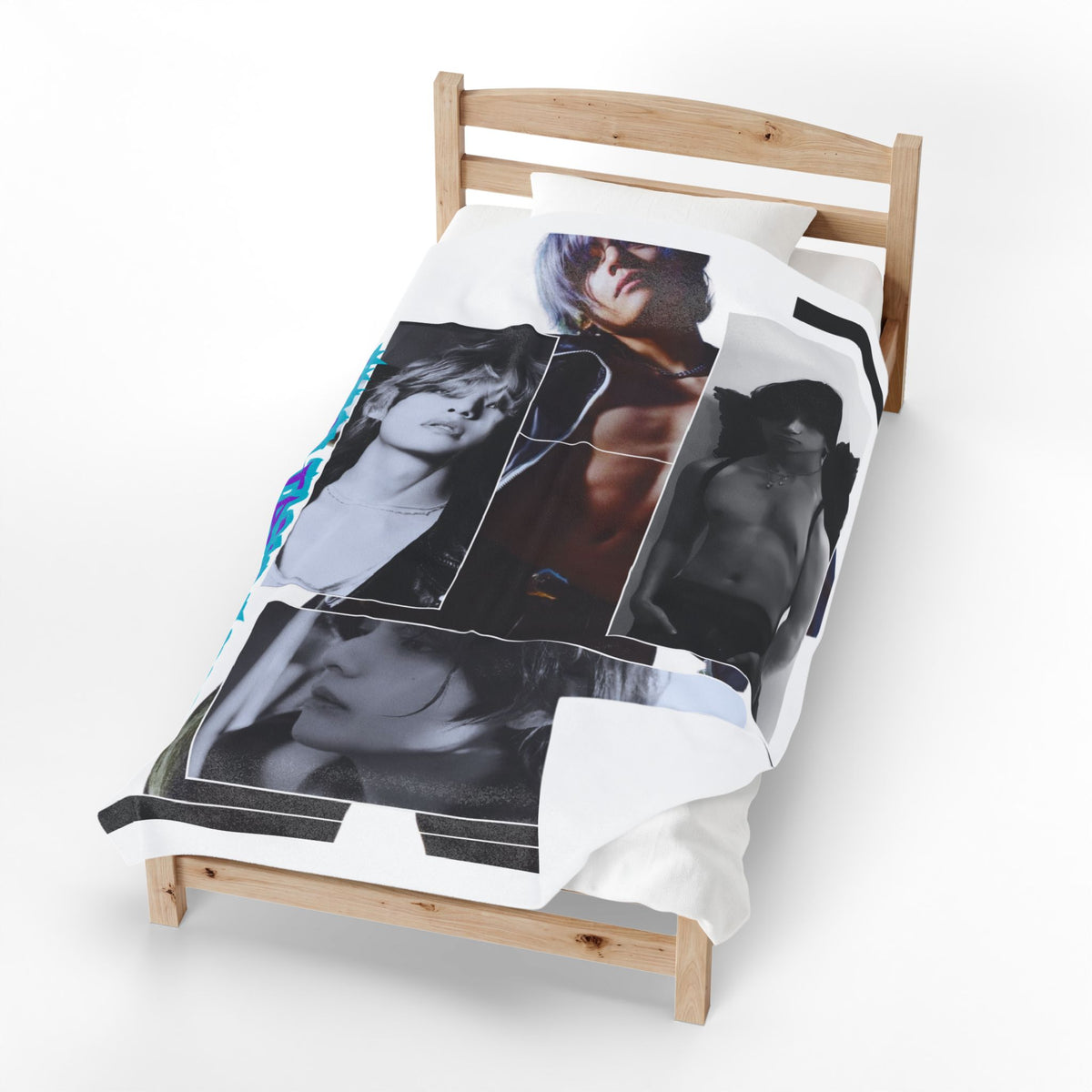 Velveteen Plush Blanket – KIM TAEHYUNG Photo Collage Soft Throw