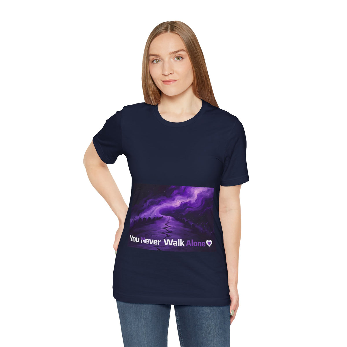 You Never Walk Alone Tee — Purple Nebula Graphic T-Shirt