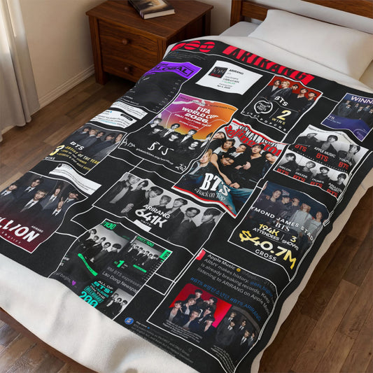 Plush Blanket — BTS Collage Velveteen Throw