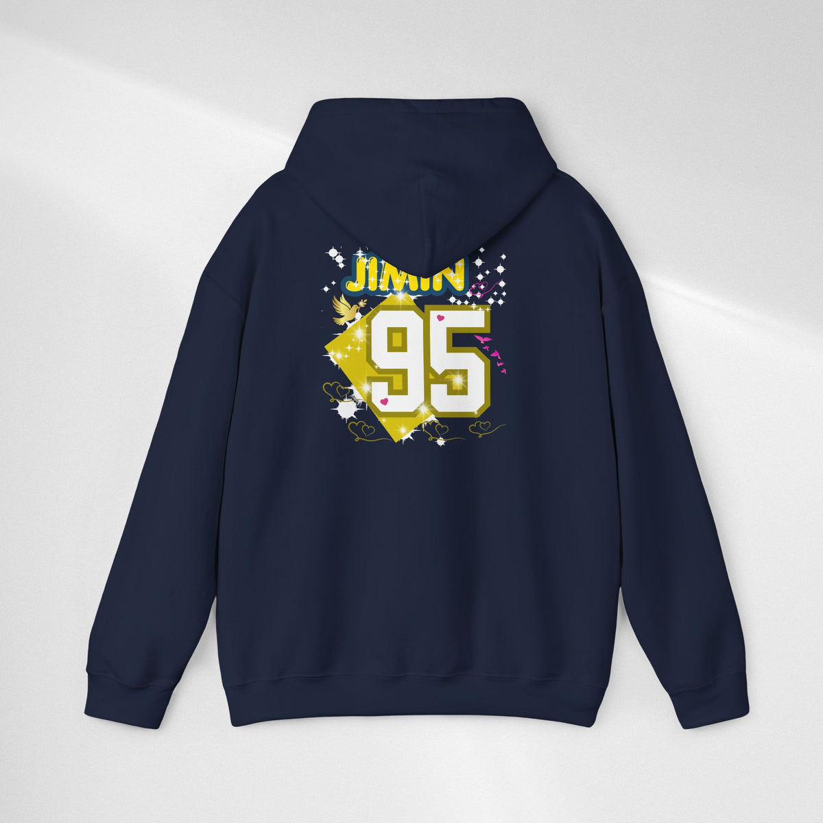 Jimin 95 Hoodie — K-Pop Fan Pullover with Photo Collage Front & Graphic Back