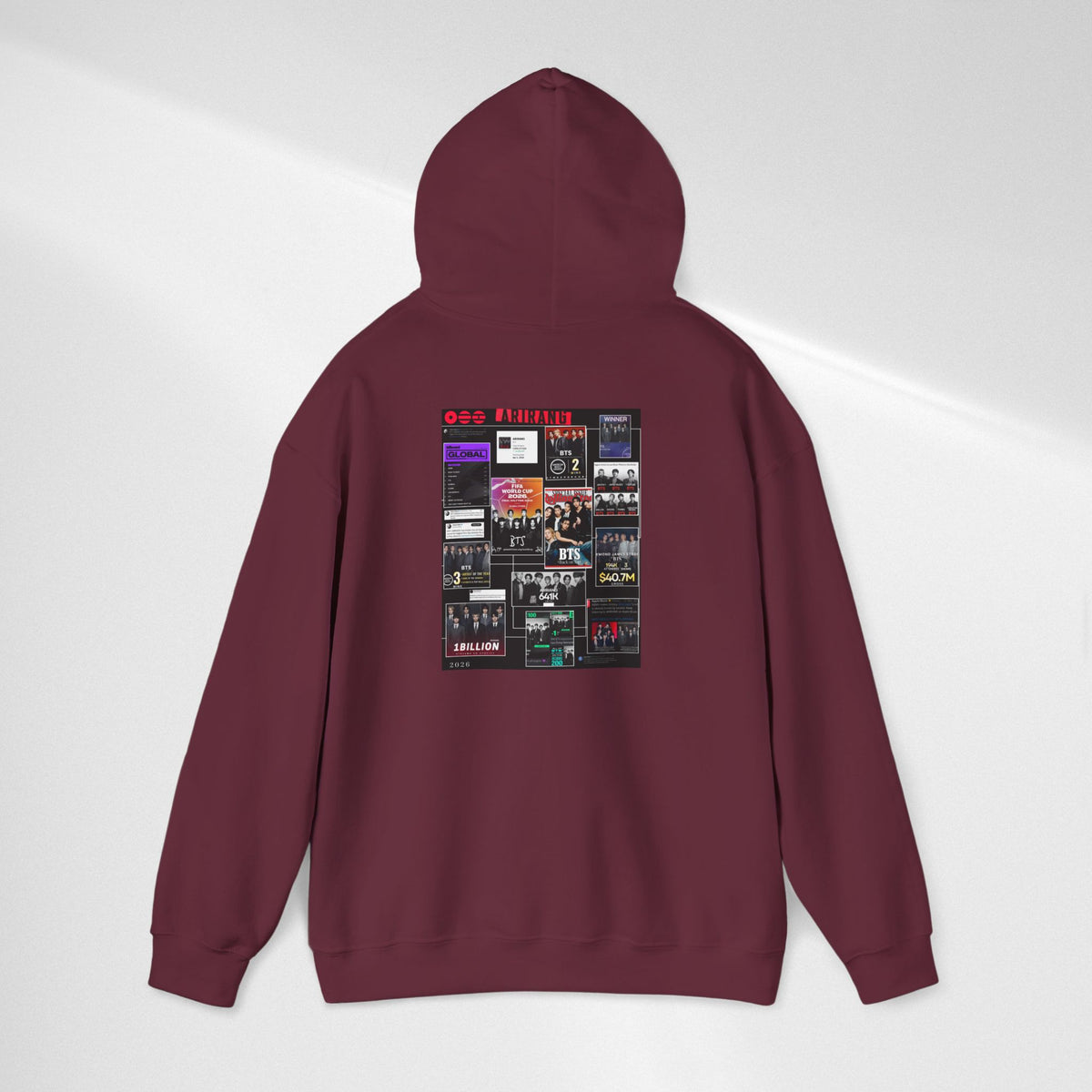 BTS Collage Hoodie — Retro Music Posters Graphic Sweatshirt