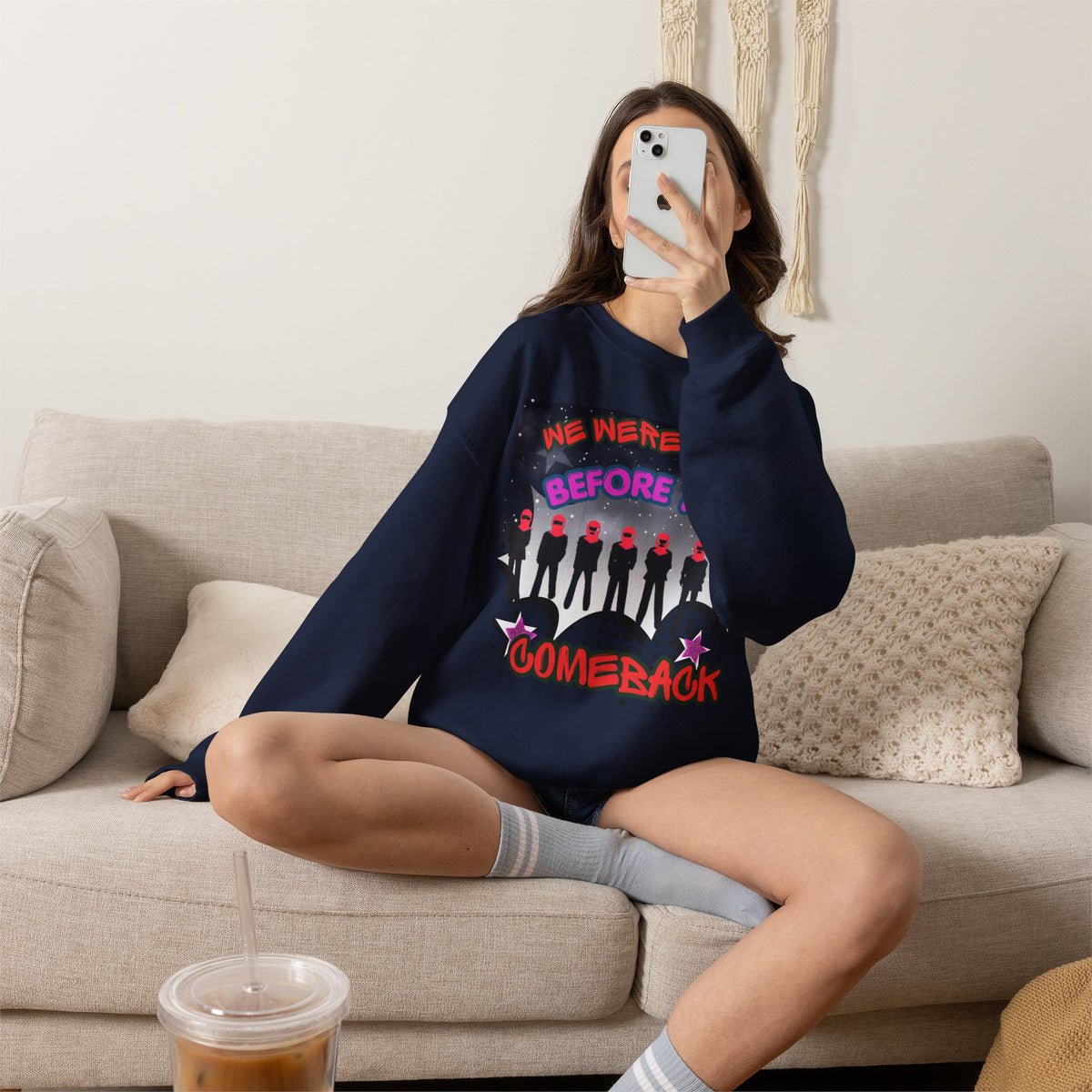 Crewneck Sweatshirt — BTS  the Comeback” Retro Pop Graphic