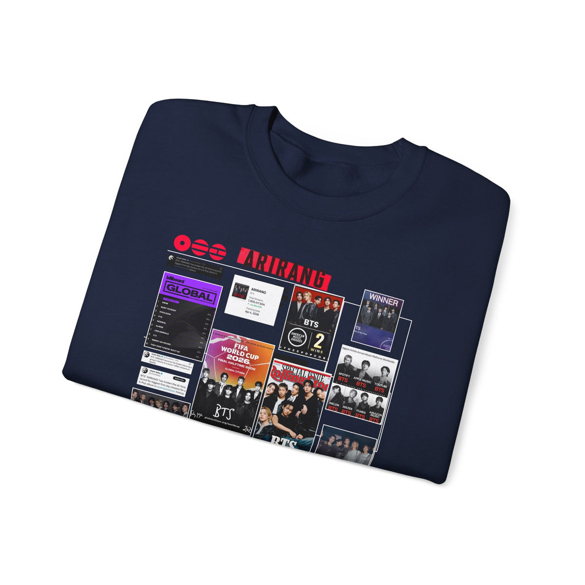 BTS Collage Graphic Crewneck Sweatshirt — Music Poster Design