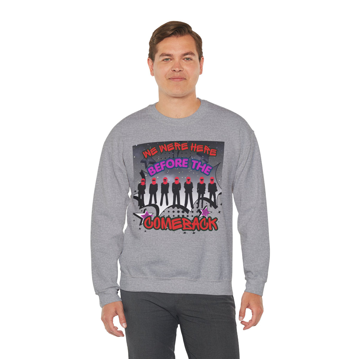 Crewneck Sweatshirt — BTS  the Comeback” Retro Pop Graphic