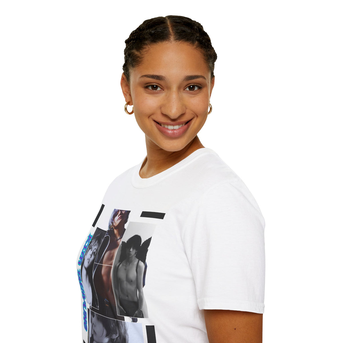 V Photo Collage Tee — Retro K-Pop Inspired Graphic T-Shirt