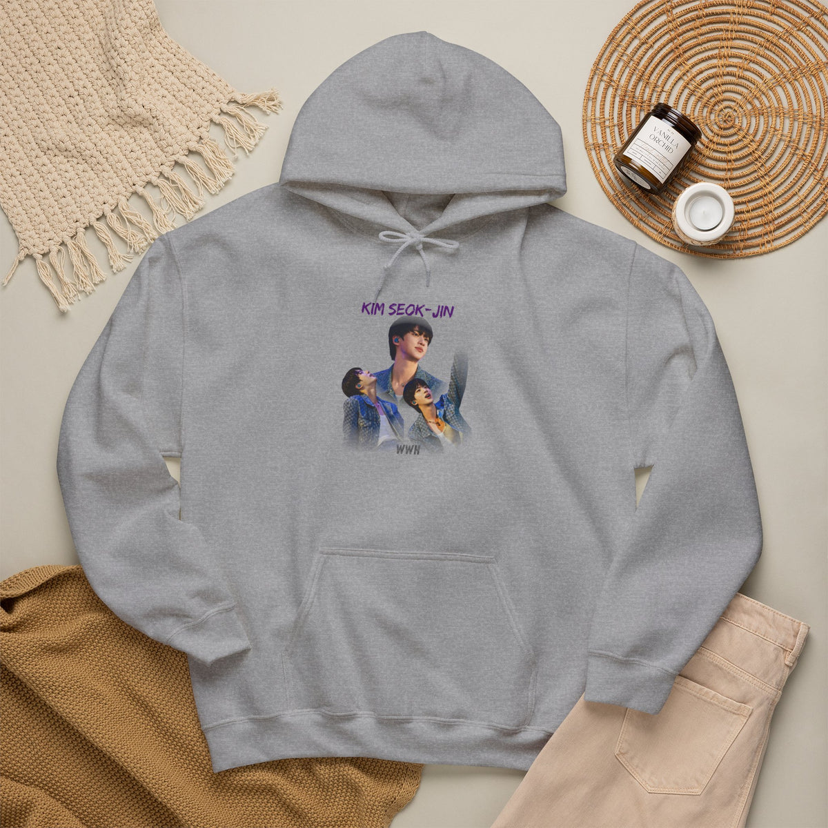 Kim Seok-jin (Jin) Photo Collage Hoodie — K-Pop Idol Fan Sweatshirt