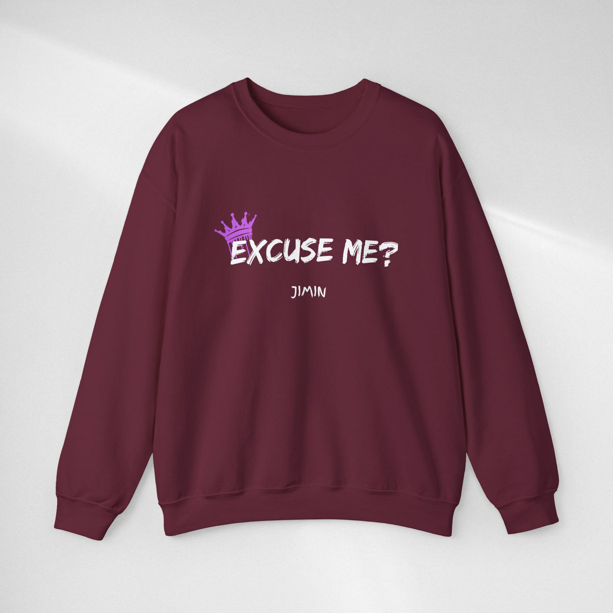 Jimin Excuse me? Purple Crown Crewneck Sweatshirt