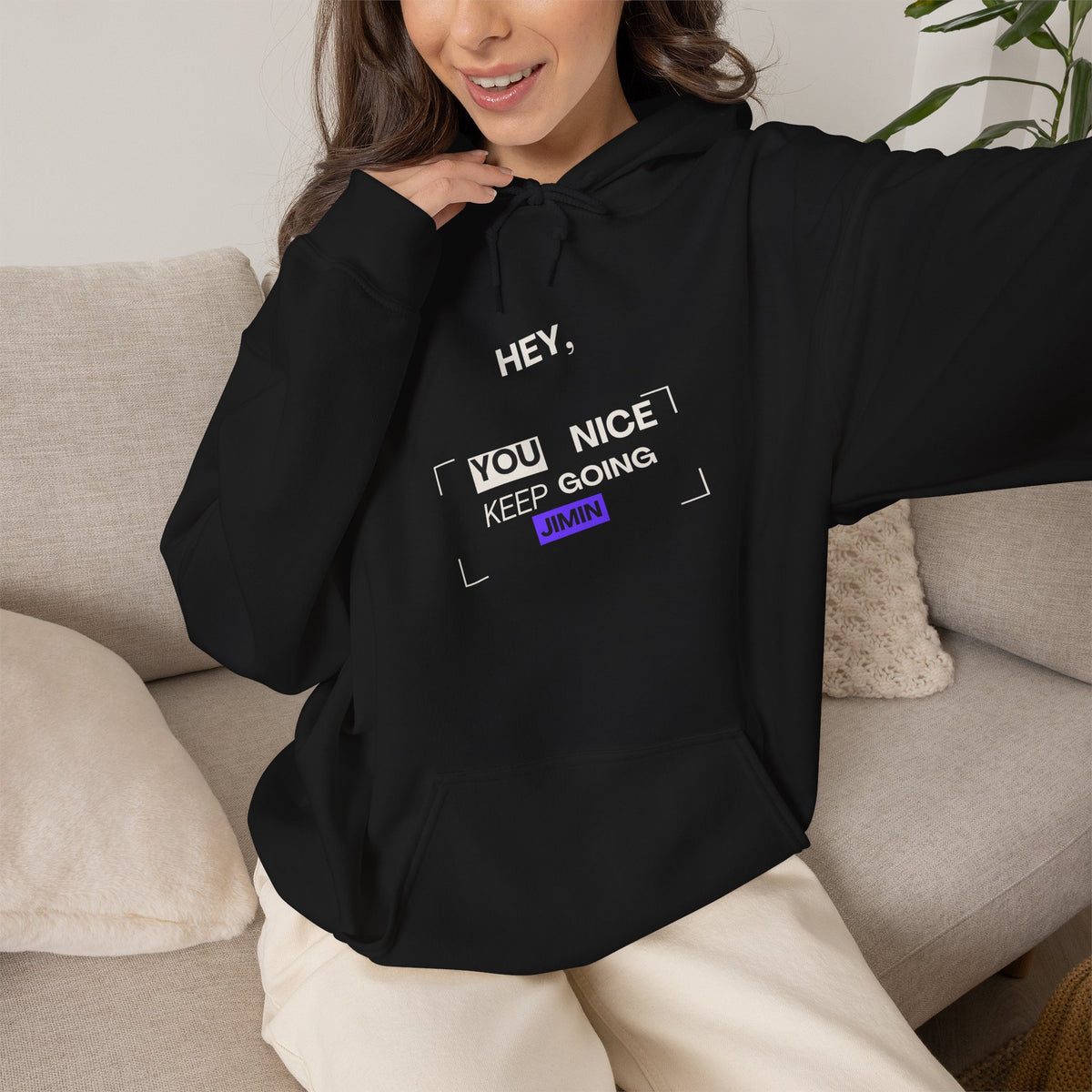 Hey, You Nice — Motivational Graphic Hoodie