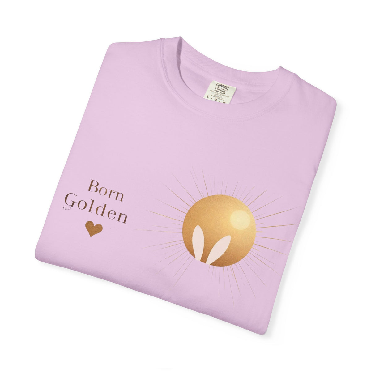 JK Born Golden Tee — Minimal Sun Badge Graphic T-Shirt