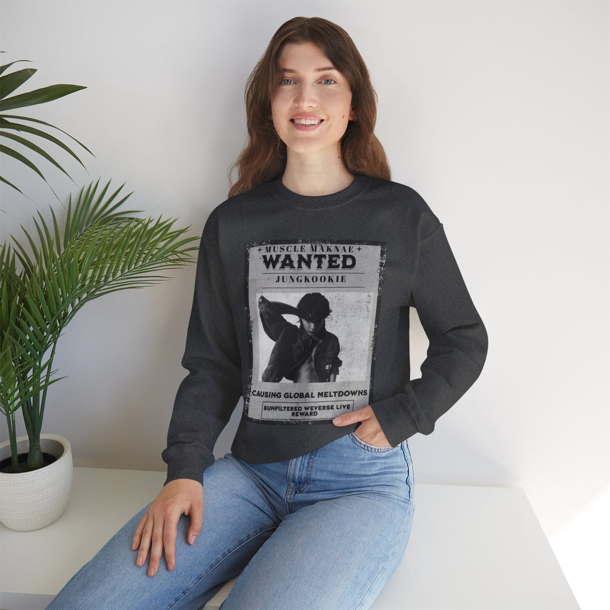 Wanted Poster Crewneck Sweatshirt — Vintage 'Wanted' Graphic Pullover