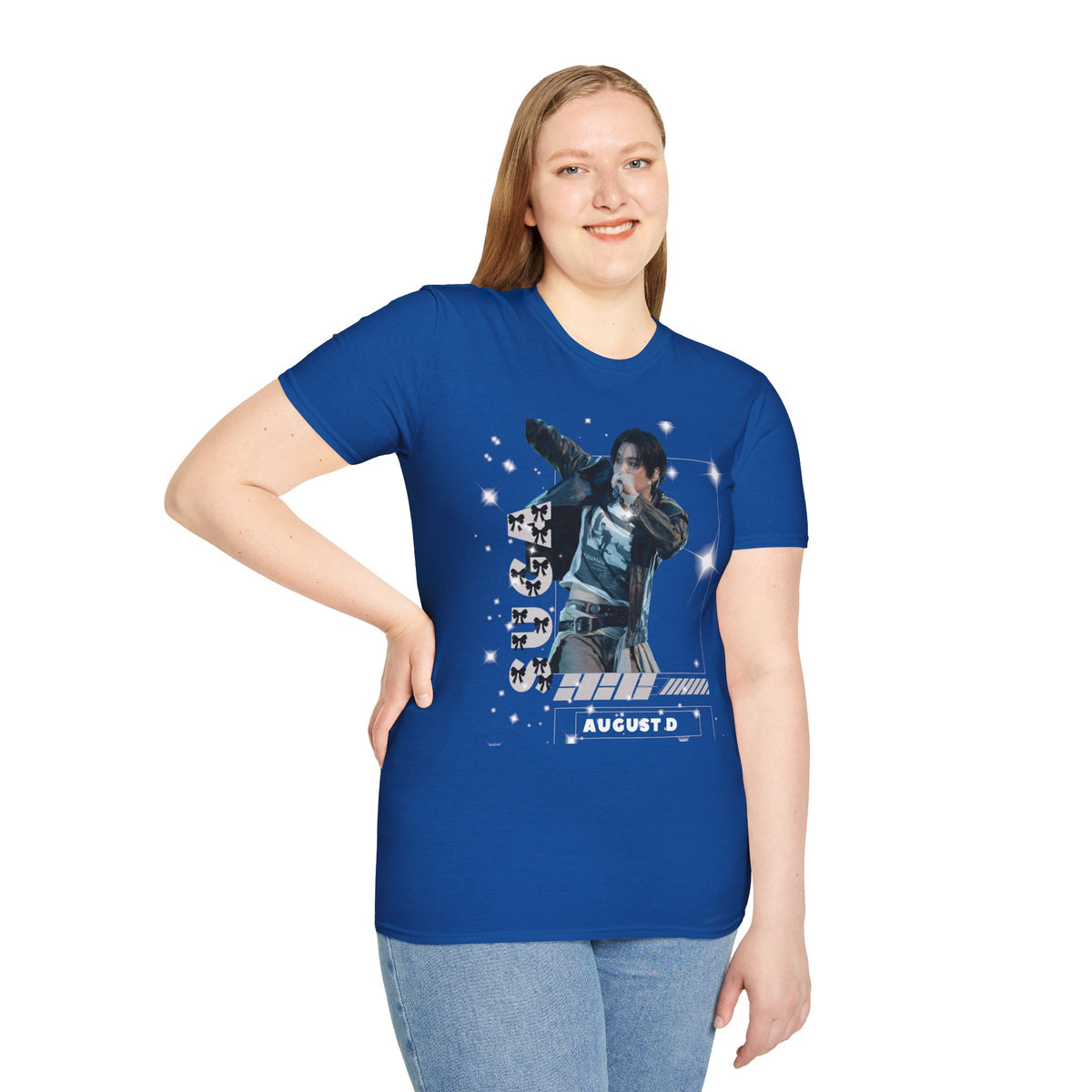 Vintage K-Pop Idol Graphic Tee — "SUGA 93" Sparkle Jersey Shirt