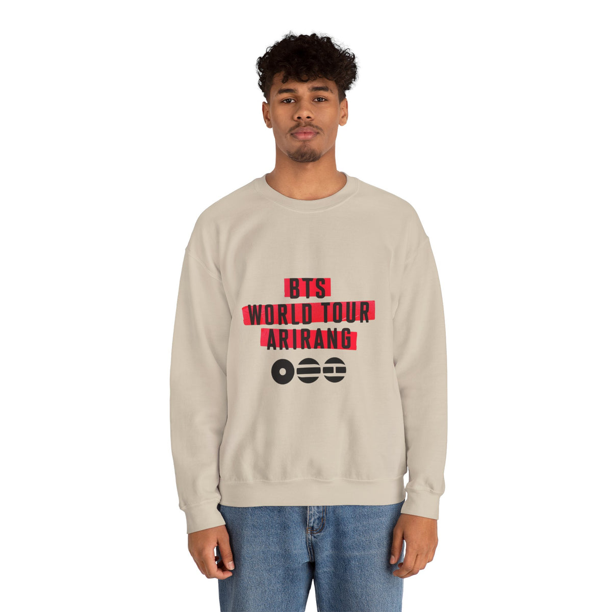 BTS ARMY Crewneck Sweatshirt — “BTS World Tour Arirang” Front & “Army Forever Bangtan Forever” Back