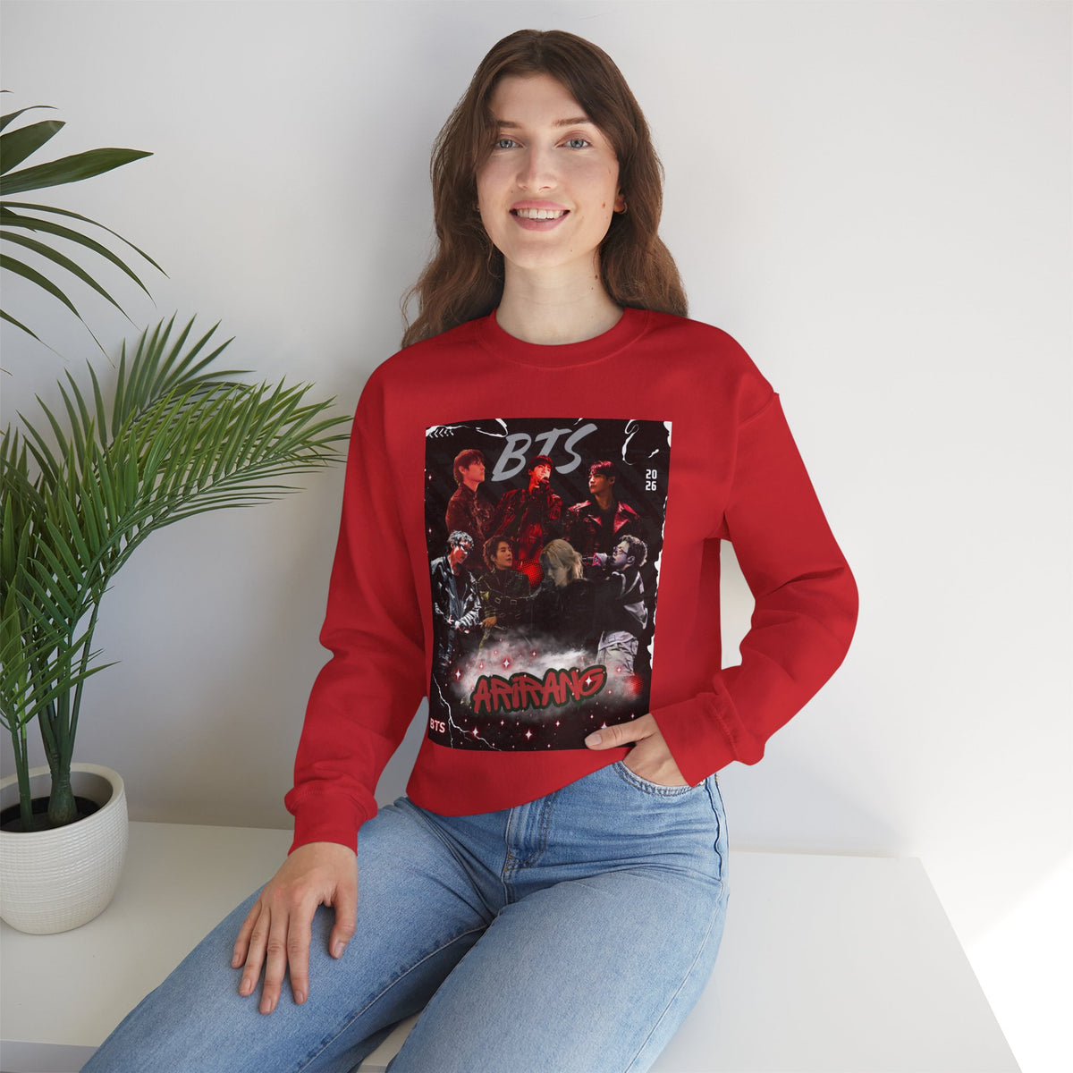 K-Pop Graphic Crewneck Sweatshirt — BTS Aesthetic Fan Design
