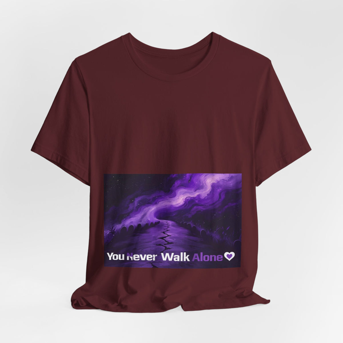 You Never Walk Alone Tee — Purple Nebula Graphic T-Shirt