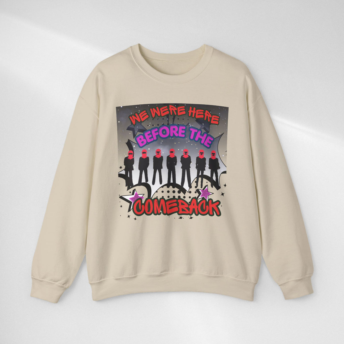 Crewneck Sweatshirt — BTS  the Comeback” Retro Pop Graphic