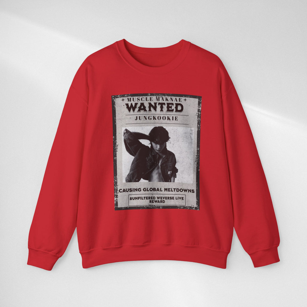 Wanted Poster Crewneck Sweatshirt — Vintage 'Wanted' Graphic Pullover